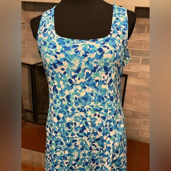 Susan Graver Petite Printed Liquid Knit Maxi Dress Small Petite - Picture 3 of 9